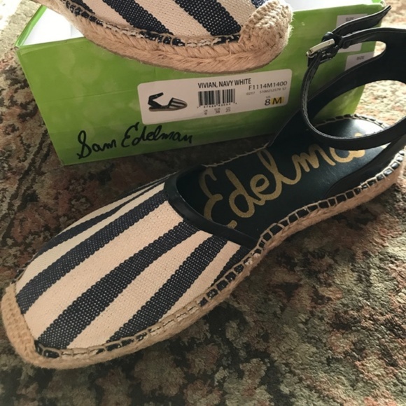 Sam Edelman Vivian Navy Espadrilles Open San - Picture 6 of 7